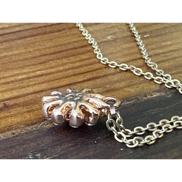 Vintage 18K Gold Plated Red/Clear Rhinestone Studded Pendant Necklace - Picture 7 of 9